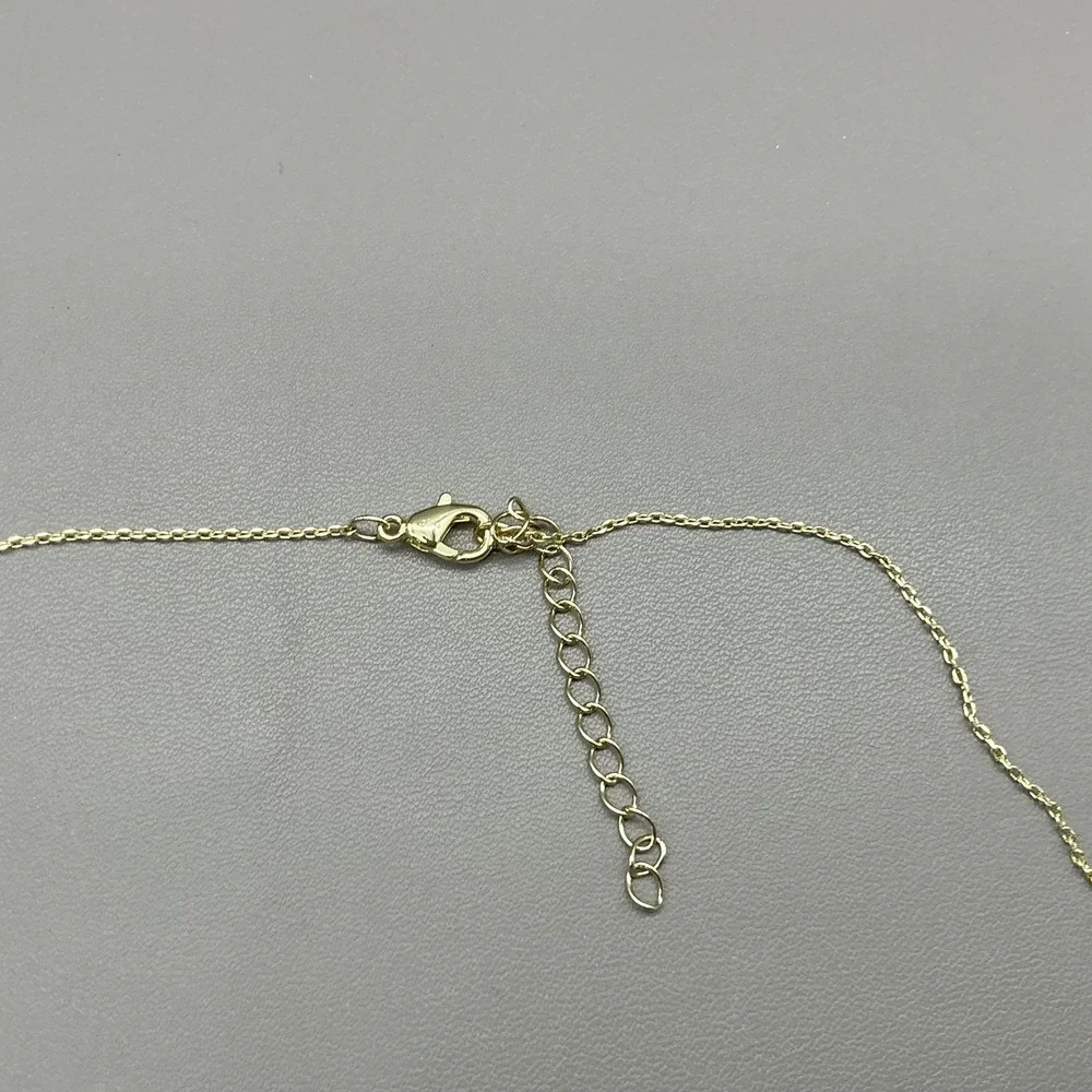 Necklace Gold‎ Tone Purple Amethyst Gemstone Beaded Bar Chain Womens Jewelry